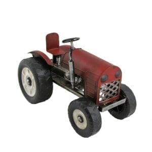 red metal tractor