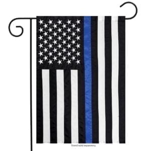 USA blue Line Embroidered Garden Flag