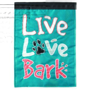 Live Love Bark Applique Garden Flag