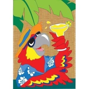 Parrot with Cocktail Garden Flag