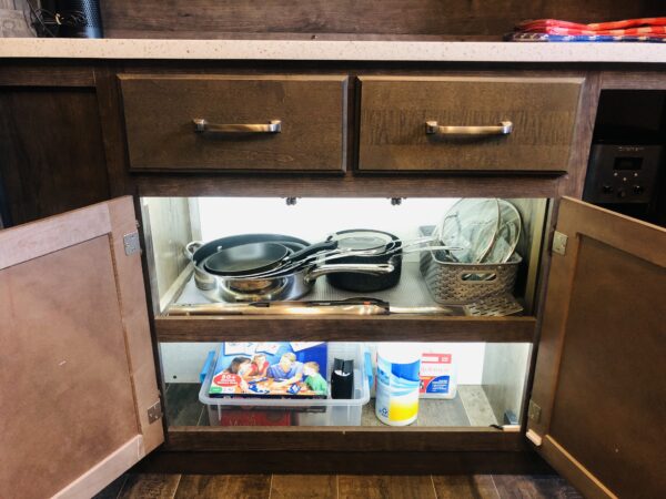 Lower cabinet with IC Light installed