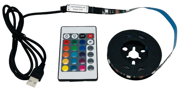 I C Light Under Cabinet Light, 2 Meters with Remote for multi-color use in black